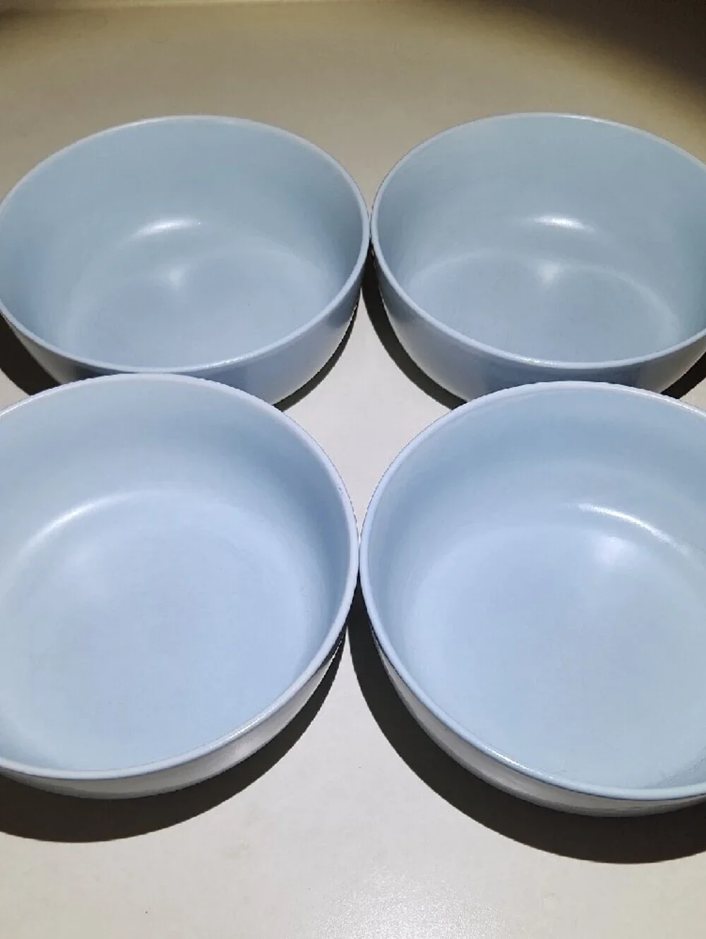 Pottery Barn Pale Blue Ceramic Serving Bowls - Set of 4 Cottagecore